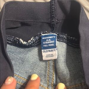 Old Navy Blue Straight Leg Jeans with Contrasting Stitching